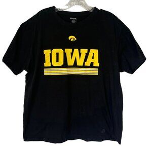 Authentic Iowa Hawkeyes Tshirt Mens Large Black NCAA Hawks Nest